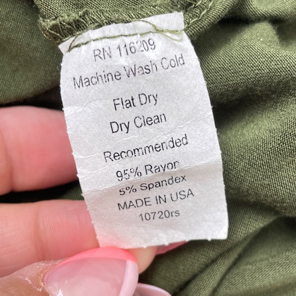 Velvet Torch Olive Green short sleeve Maxi T-Shirt Dress - Picture 7 of 7